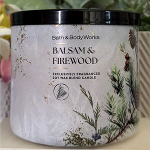 🆕🌿 BATH & BODY WORKS LIMITED EDITION “BALSAM AND FIREWOOD” 3-WICK CANDLE. NEW